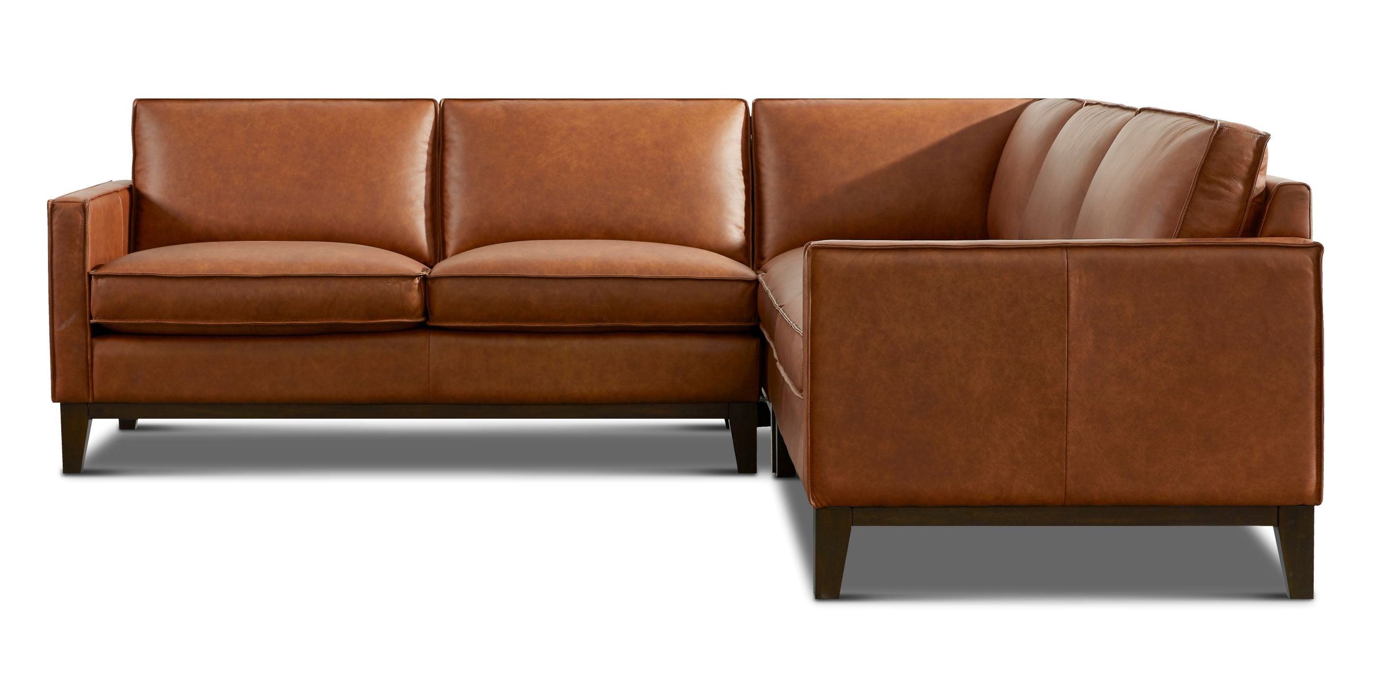 3-pc. Leather L-Shape Sectional Sofa