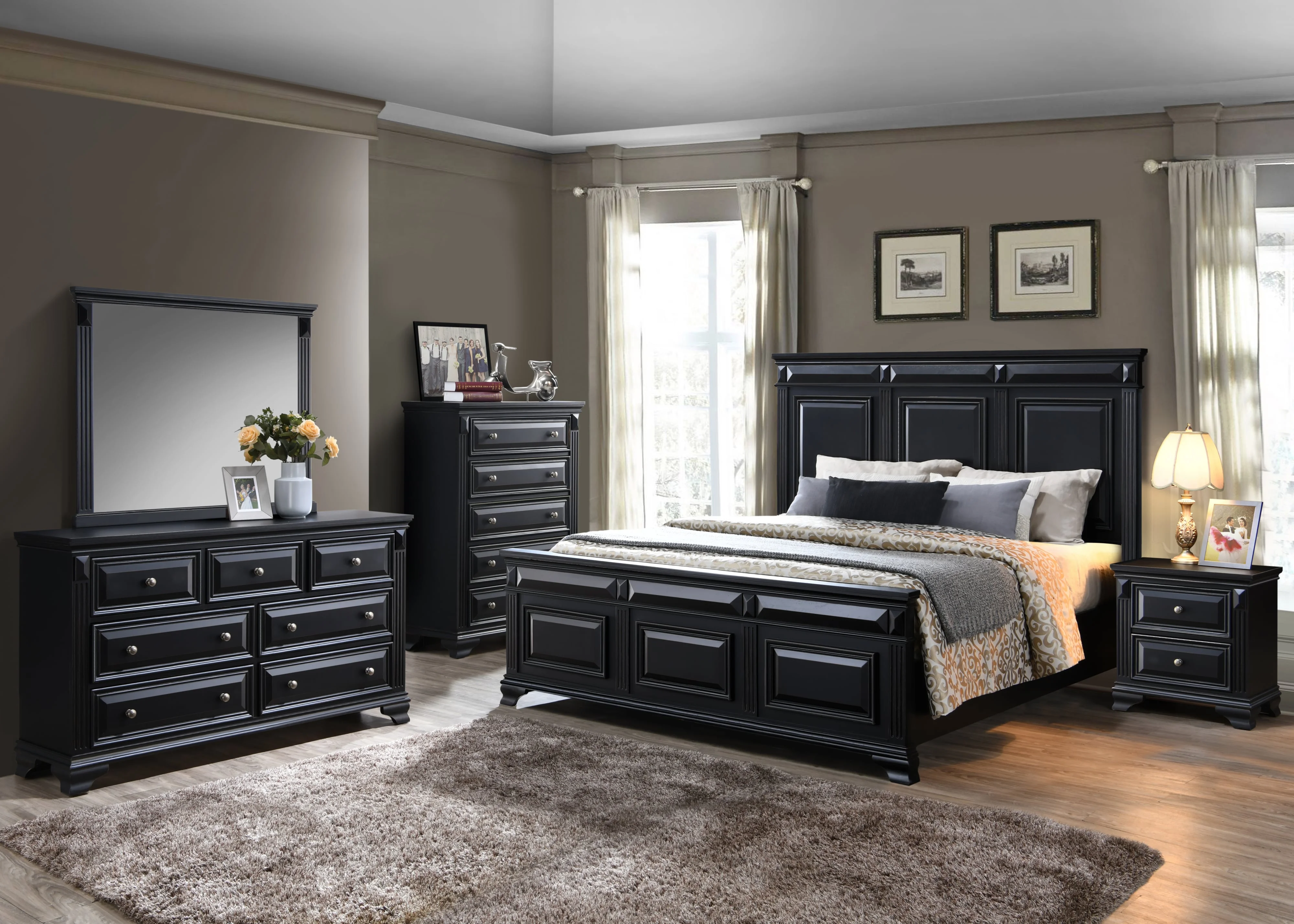 Minhas Furniture RAVENWOOD MINHGRP01Q5PC Queen 5PC Bedroom Set