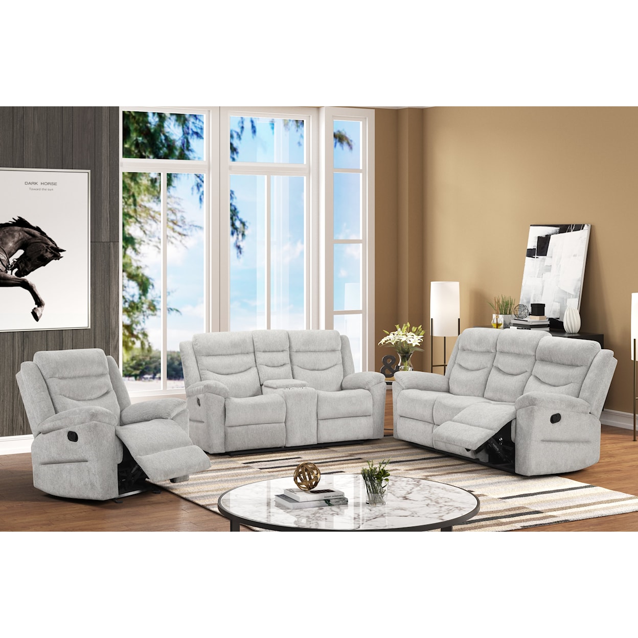Minhas Furniture OXNARD Reclining Sofa and Loveseat