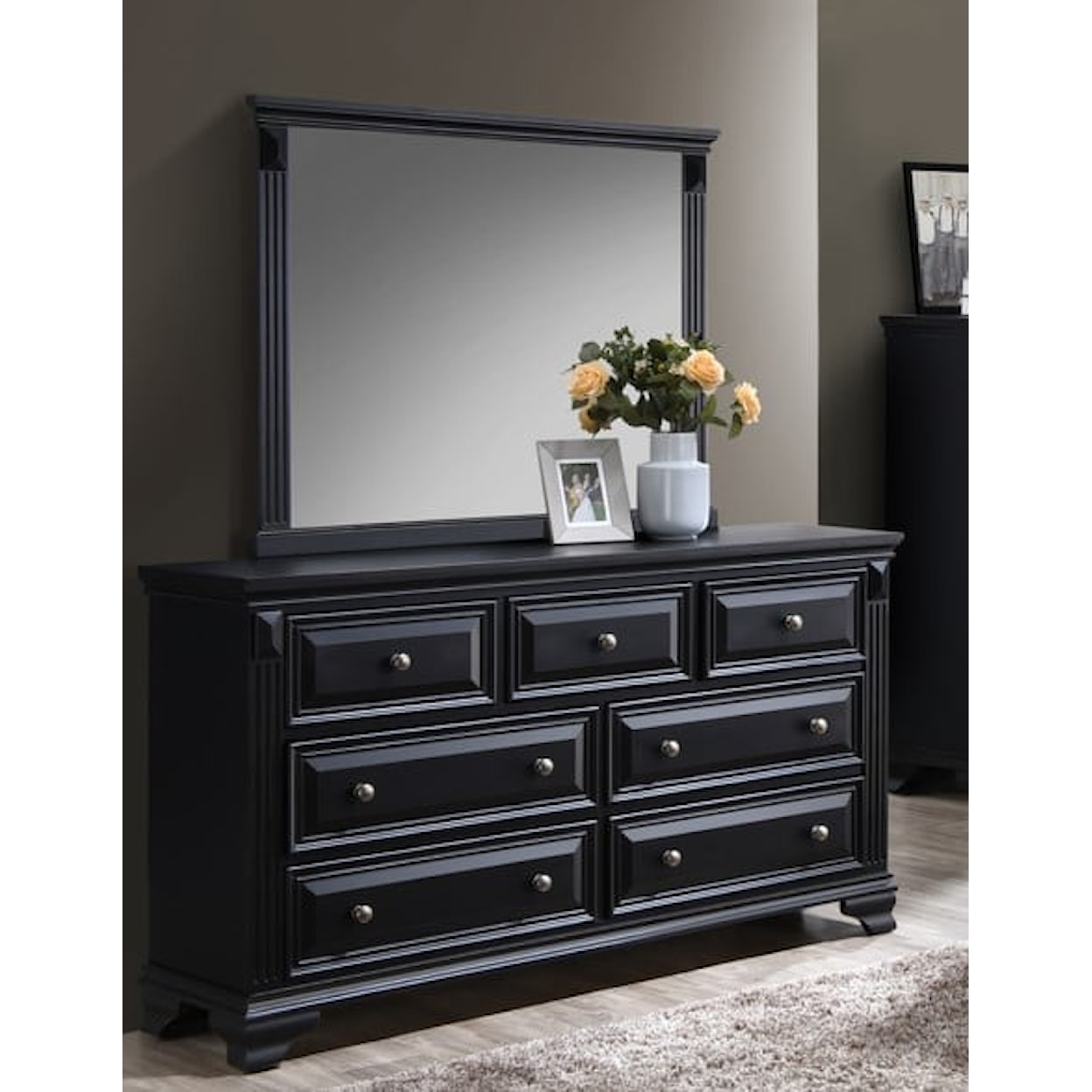 Minhas Furniture RAVENWOOD Dresser and Mirror