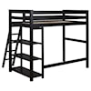 Coaster 46008 3-Shelf Wood Twin Loft Bed Black