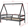 Donco Trading Co Tree House A-Frame Modern Twin Dark Grey House Bed