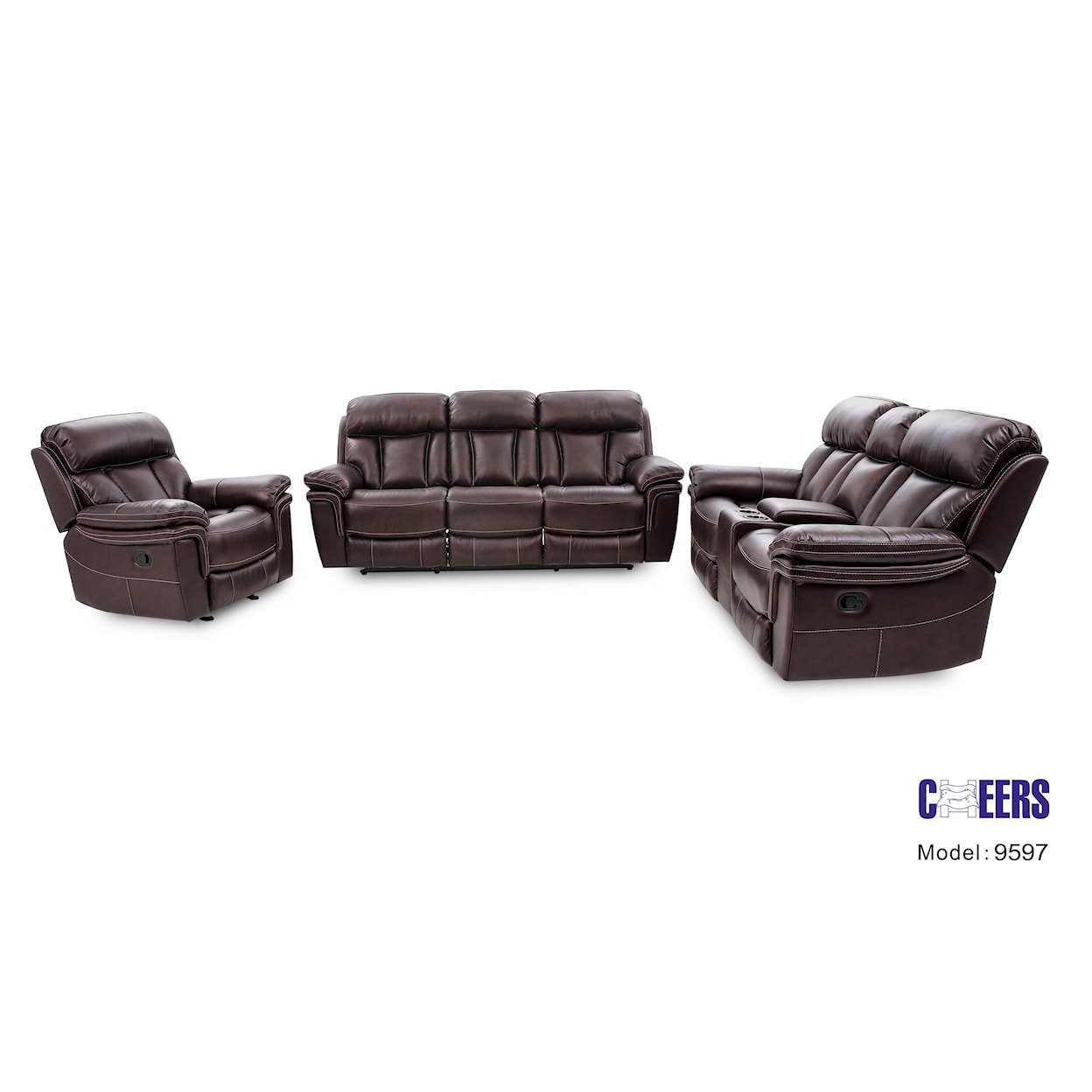 Cheers 9597 Reclining Console Loveseat