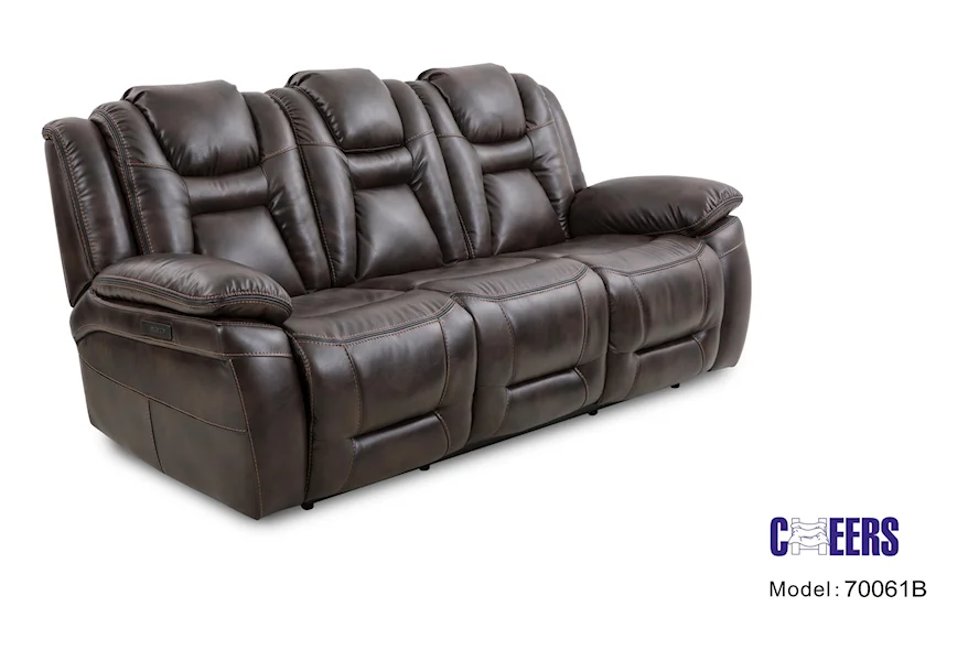 70061 Dual Pwr Reclining Sofa with Power Headrest by Cheers Sofa at Sam's Appliance & Furniture