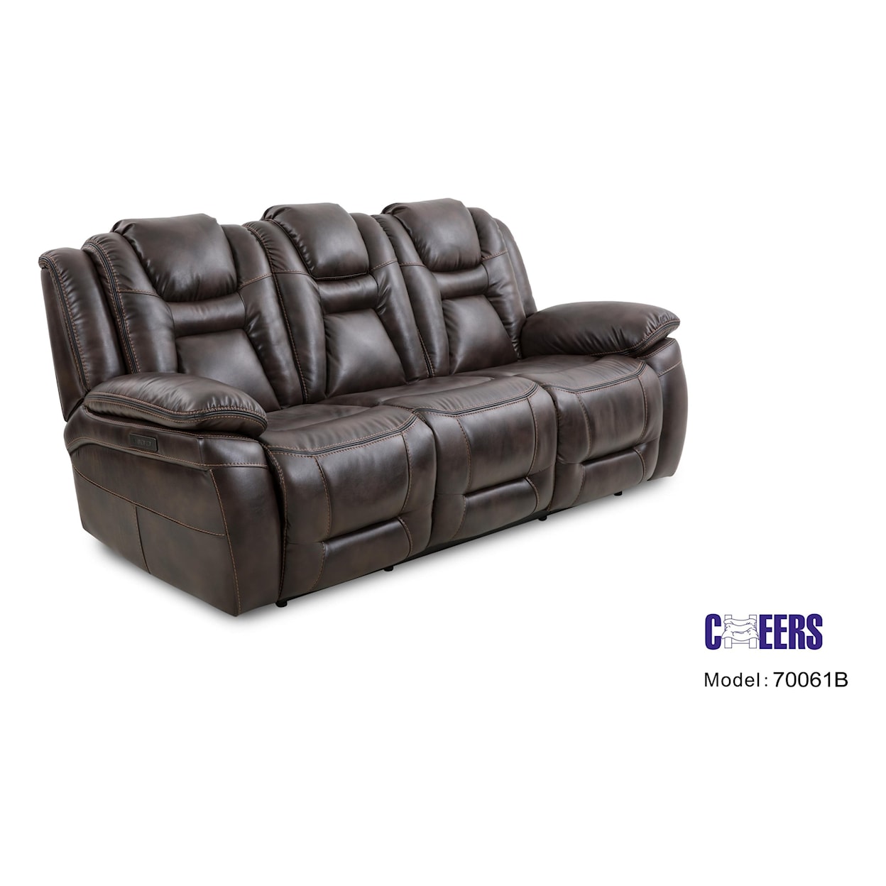 Cheers 70061 Dual Pwr Reclining Sofa with Power Headrest