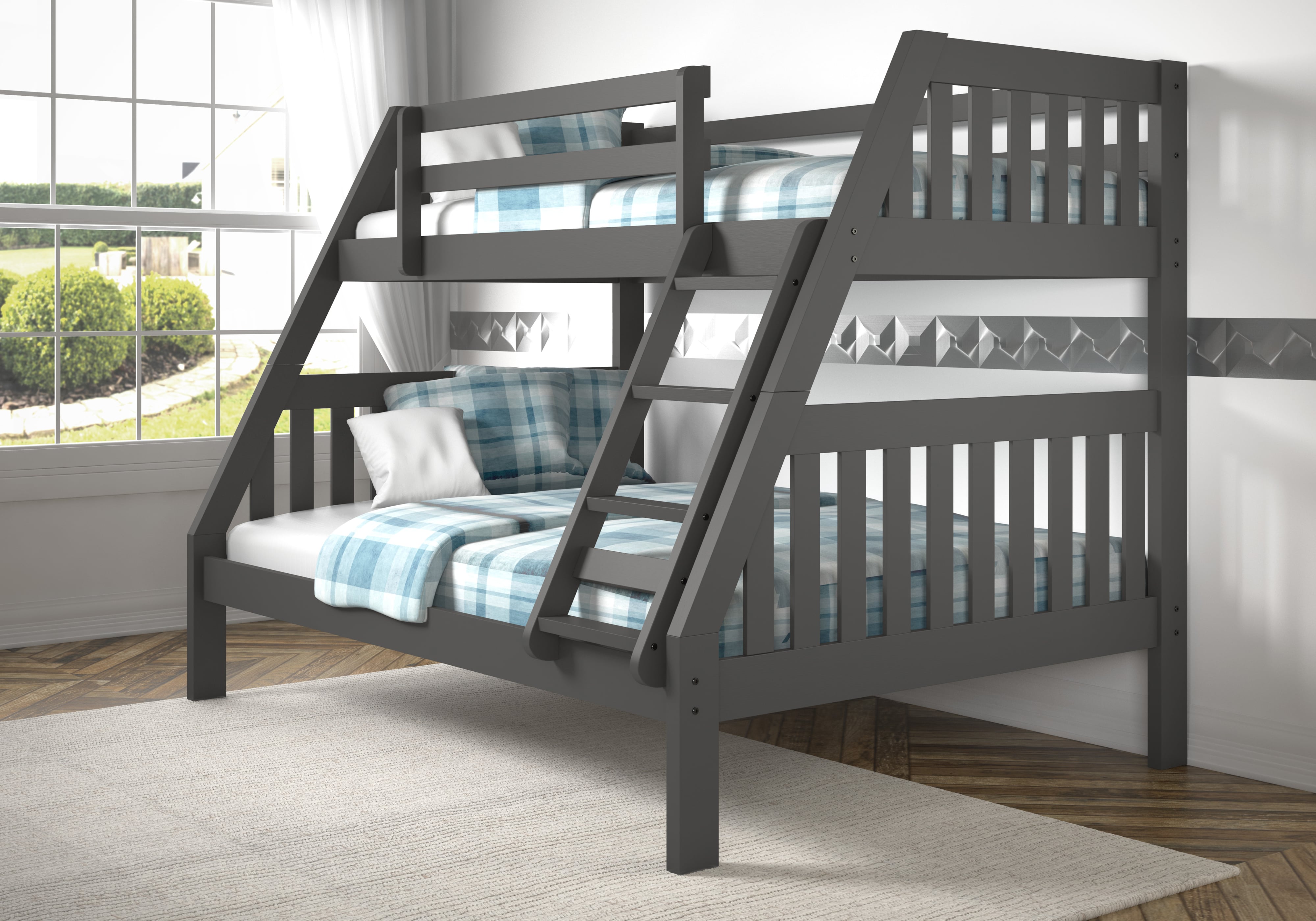 Donco Trading Co 1018 1018-3TFDG Twin over Full Bunk Bed