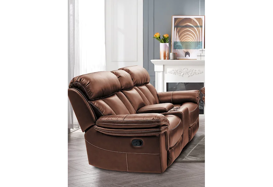 9597 Reclining Console Loveseat by Cheers Sofa at Sam's Appliance & Furniture