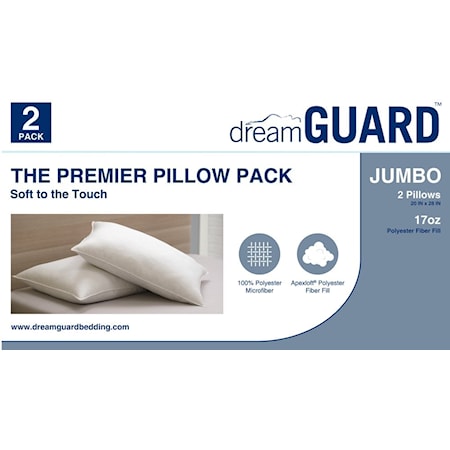 DreamGuard 2 Pack Jumbo Pillow 