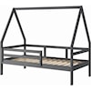 Donco Trading Co Tree House A-Frame Modern Twin Dark Grey House Bed