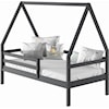 Donco Trading Co Tree House A-Frame Modern Twin Dark Grey House Bed