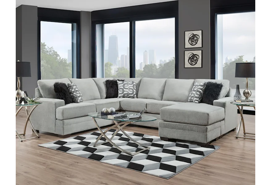 2760 - Sectional with Chaise by Delta Furniture Manufacturing at Sam's Appliance & Furniture