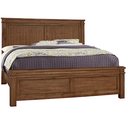 Traditional Solid Wood California King Panel Bed