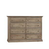 Rustic Solid Wood 8-Drawer Dresser