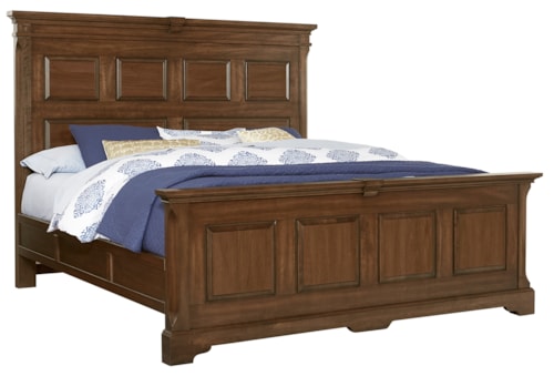 Traditional California King Mansion Bed with Decorative Rails
