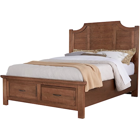 Queen Scalloped Storage Bed