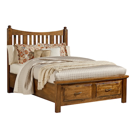 Queen Slat Poster Storage Bed