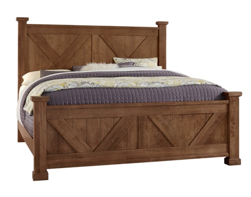 Rustic California King "X" Panel Bed
