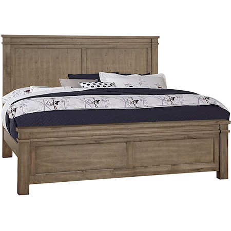 Traditional Solid Wood California King Panel Bed