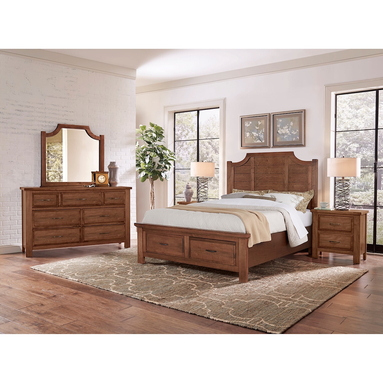 Virginia House Mt Airy King Scalloped Storage Bed