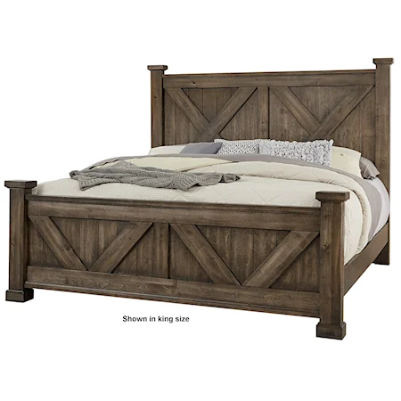 Rustic Farmhouse King Barndoor Panel Bed