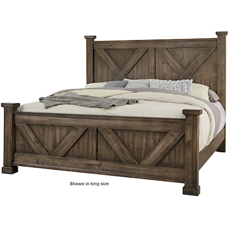 Rustic Farmhouse King Barndoor Panel Bed