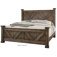 Rustic Farmhouse King Barndoor Panel Bed