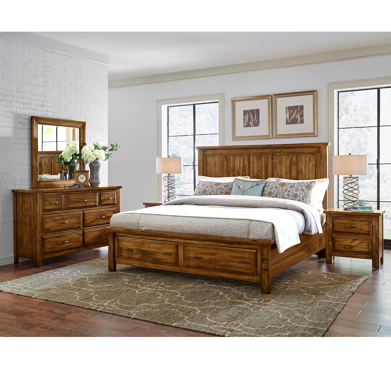Virginia House Mt Airy King Slat Poster Storage Bed