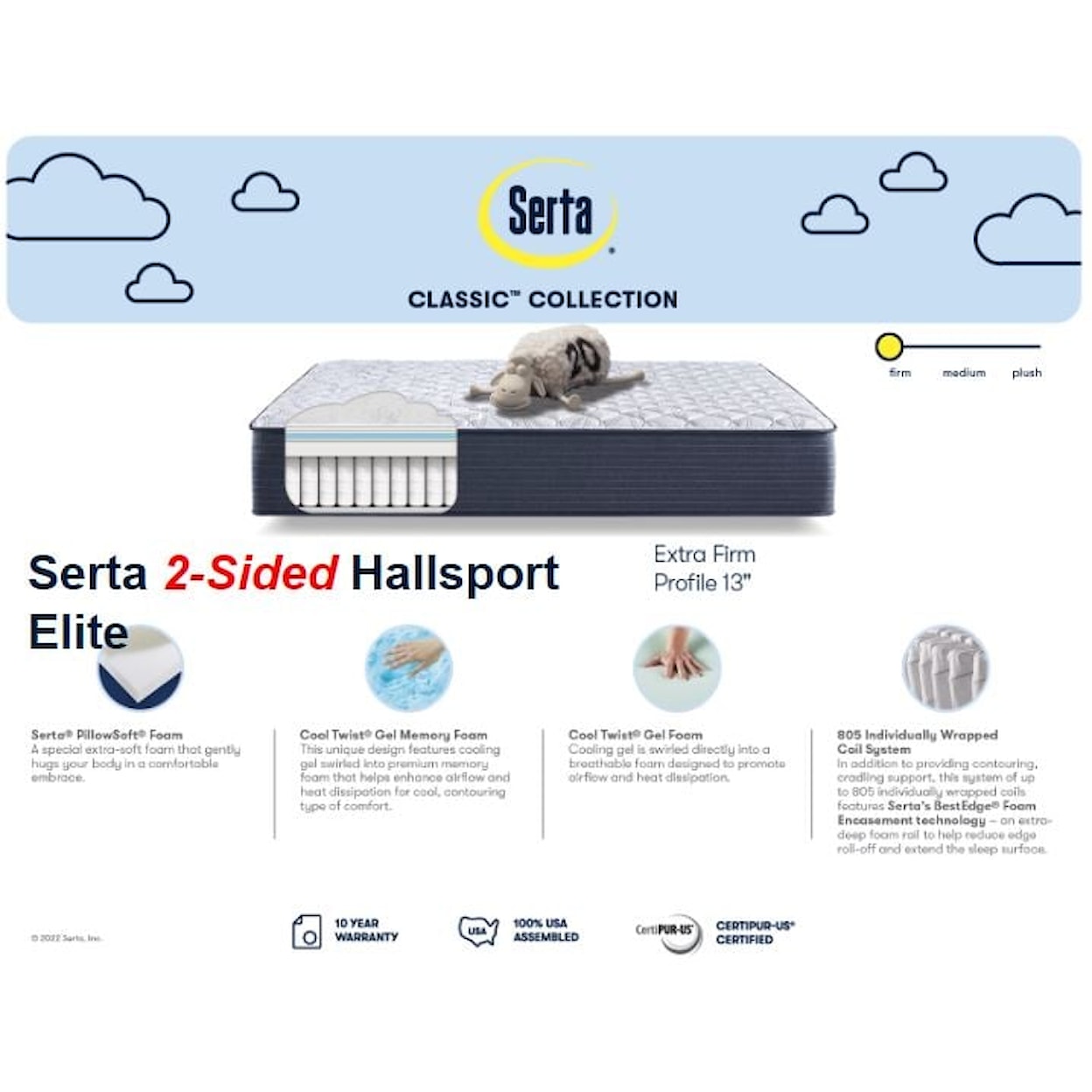 Serta Classic Hallsport Extra Firm
