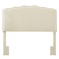 Bonn Style Upholstered Full / Queen Headboard in Linen White