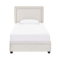 Transitional Twin Nail Trim Storage Bed in Fog