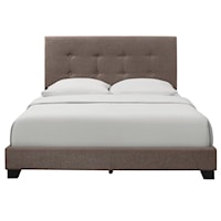 Square Dark Mocha Button Tufted King All-in-One Bed