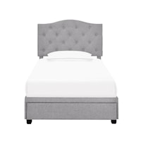 Transitional Twin Tufted Storage Bed in Glacier
