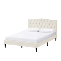 Tufted Arch Upholstered Double Platform Bed in Beige