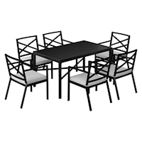 Outdoor Metal 7 PC Dining Table Set