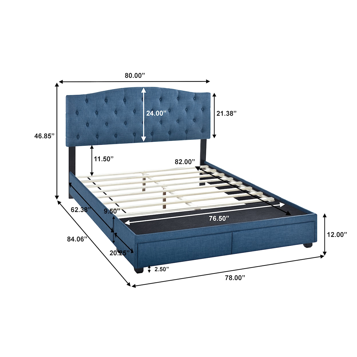 Accentrics Home Fashion Beds King Upholstered Bed