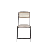 Transitional Iron Frame Armchair with Cane Back