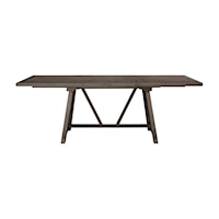 Farmhouse Extension Leaf Trestle Style Dining Table - Carbon