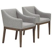 Transitional Shelter Chair - Sterling Set of 2