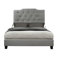 Hanover Style Tufted Queen Bed with USB Charging in Ash Grey