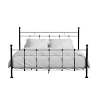 Traditional Shaker Style Queen Metal Bed in Iron Black