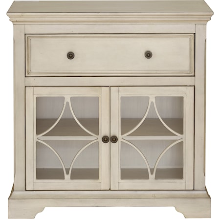 Two Door, One Drawer Console in Cream