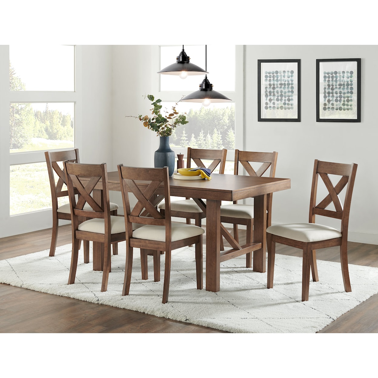 Accentrics Home Dining Farmhouse Upholstered X Back Dining Chair