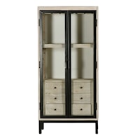 Eclectic 3 Drawer Modern Bar Cabinet In Driftwood Brown