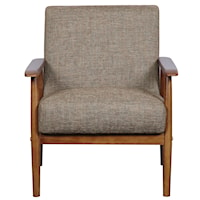 Transitional Wood Frame Accent Chair in Calypso Waterfall