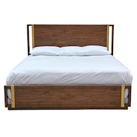 Gold Strap Mid-Century Queen Bed