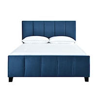 King Modern Channel Bed in Nile Blue