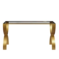 Bella Iron Console Table with Glass Top