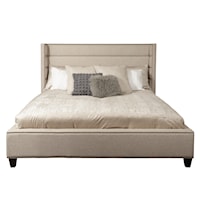 Shelter Wing Channel Tufted King Bed in Beige