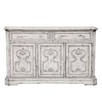 Cream White Traditional Three Door / Two Drawer Server