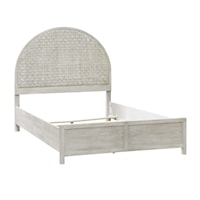 Transitional Basket Weave Woven Queen Panel Bed